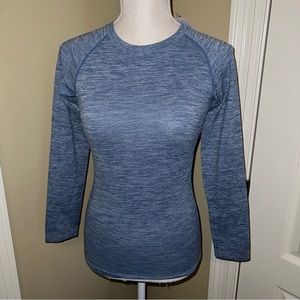 Zella Size M 8-10 Girls Blue Athletic Long Sleeve Jersey Tee Shirt Top
